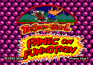 ToeJam & Earl in Panic on Funkotron title screen for Sega Mega Drive